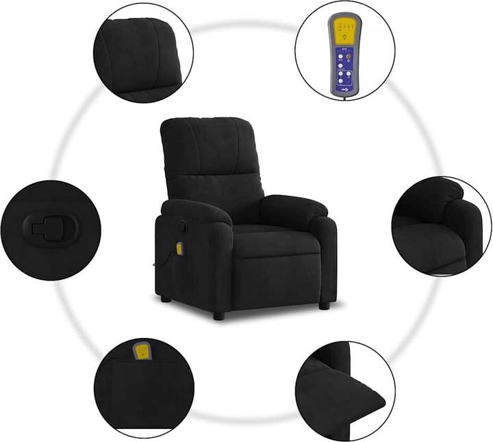 Produktbild VidaXL Massagesessel Schwarz Mikrofasergewebe,Farbe