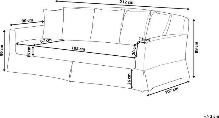 Actual product image Beliani Gilja (3-seater)