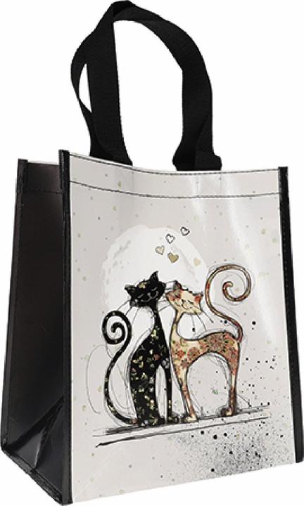Kiub einkaufstasche aus recyceltem kunststoff verliebte katzen bug art