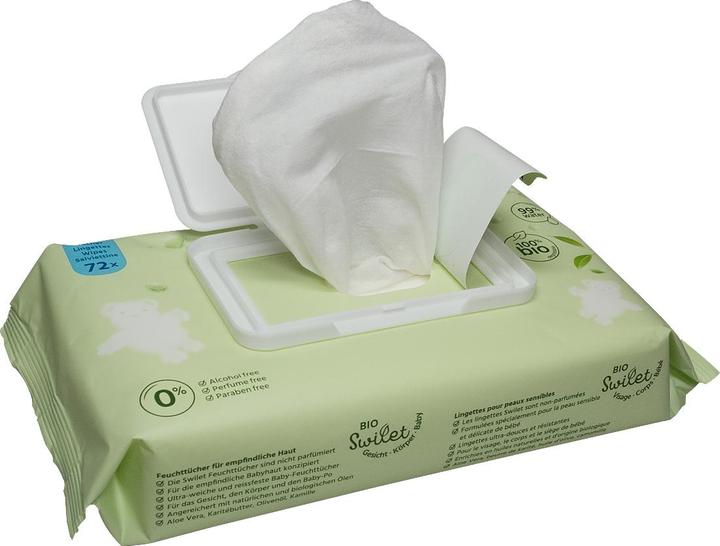 Image du produit Swilet Lingettes humides bio (72 pièce(s))