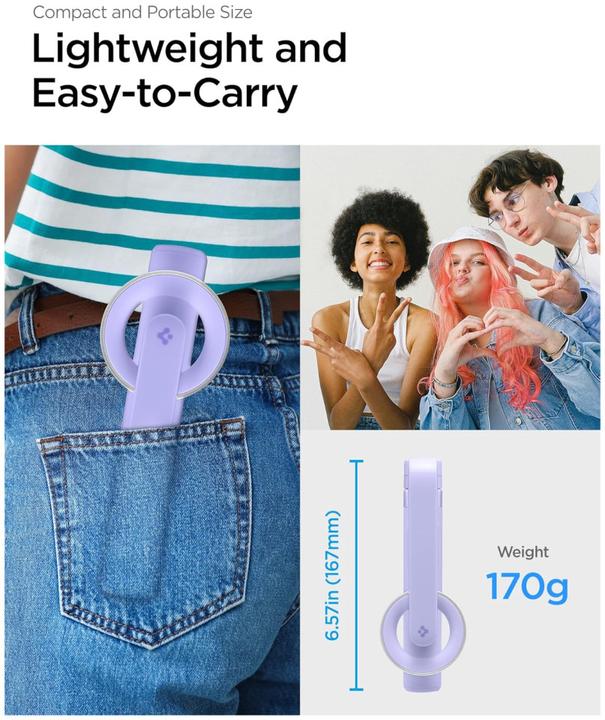Actual product image Spigen S571W MagSafe Bluetooth Selfie Stick with Tripod - Purple