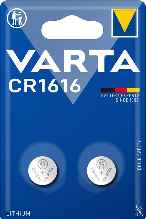 Actual product image Varta Button cell Electronics Lithium CR1616 3V 1Bli=2pcs 6616101402 (1 pcs., CR1616)