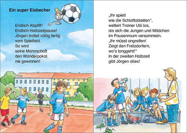 Immagine prodotto Leselöwen - Das Original - 7-Minuten-Geschichten zum Lesenlernen - Fussball, Tore, Meis (Tedesco, I primi lettori Loewe, 2022)