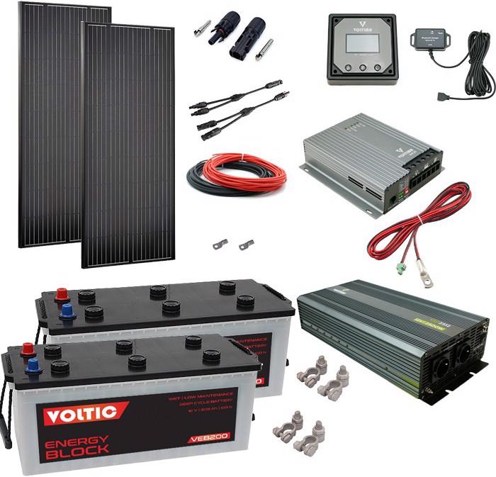 Produktbild Voltima Solaranlage Set 360W mit Batterie 230Ah und 2500W-Wechselrichter (360 W)