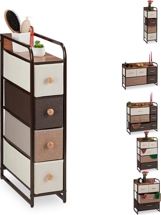 Actual product image Relaxdays Chest of Drawers in Various Designs (20 x 49.5 x 84.5 cm)
