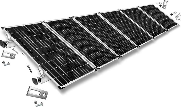 Produktbild Offgridtec Befestigungskit mit Stockschrauben für Schrägdachmontage 6 Solarpanele Rahmenhöhe 35mm (Solaranlage Montagematerial)