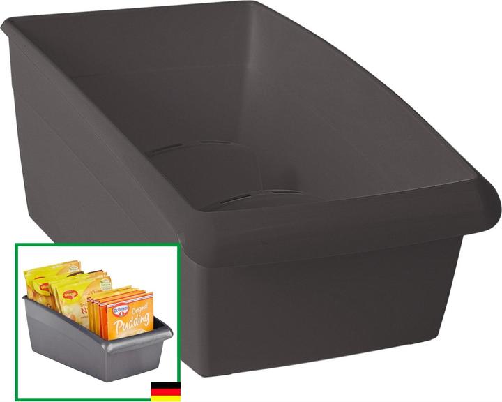 Produktbild Novaliv Suppentütenbox gross Schubladen Organizer Küche - 25 x 16 cm ANTHRAZIT GRAU
