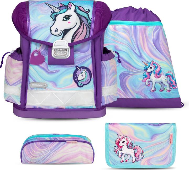 Actual product image Belmil CLASSY Schulrucksack-Set Unicorn Dream (19 l)