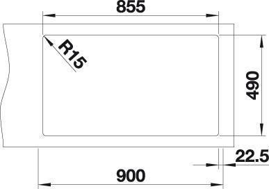 Actual product image Blanco Andano 400/400-IF/A (Top-mounted sink, 86.50 cm, 50 cm)