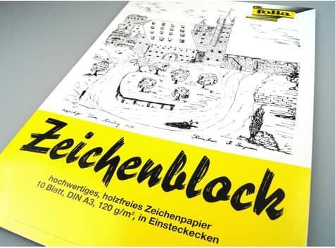 Produktbild Folia 10 Zeichenblock mit Leinenecken DIN A3 (A3, Kein Einband)