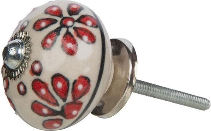 Tranquillo Maniglia per mobili fatta a mano, Ø 4 cm, bianco/argento