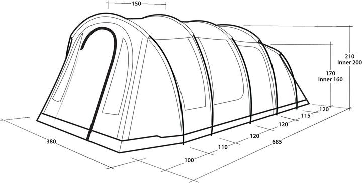 Immagine prodotto Outwell Carolina 6 (Tenda a tunnel, 27.50 kg, 6 persone)