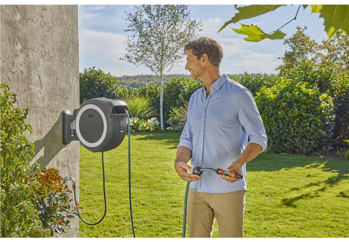 Productafbeelding Gardena Snoerloze wandslangenbox PowerRoll XL 18V set wit 35 m (35 m)