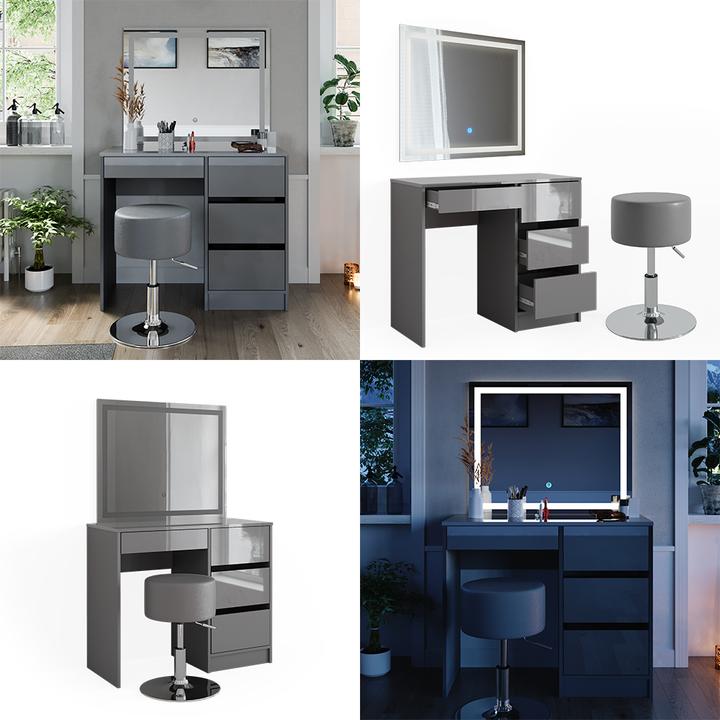 Actual product image Vicco Sherry with stool and lighting (90 x 75 x 40 cm)