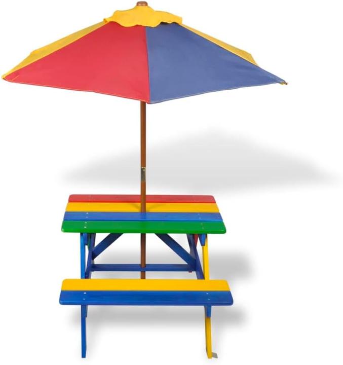 Produktbild VidaXL Kinder-Picknicktisch mit Sonnenschirm