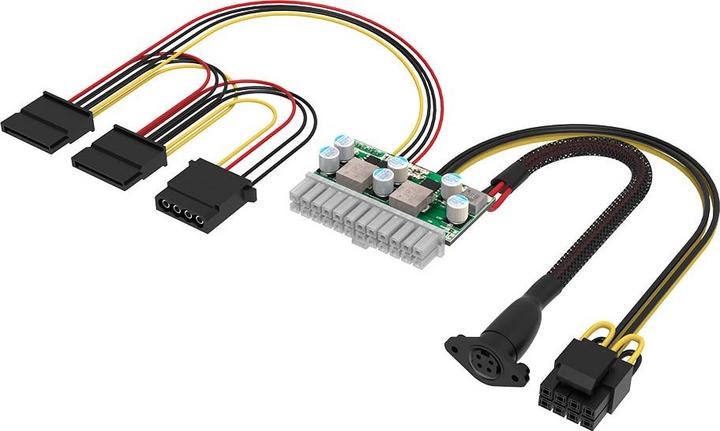 Akasa Compact Power 200W DC-to-DC ATX Adapter with 4-pin Power DIN for Small Form Factor Chassis (200 W)
