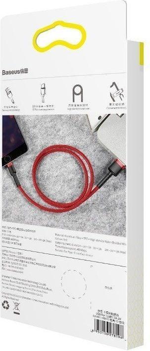 Actual product image Baseus cafule Cable USB For iP 2A 3m Red+Red (3 m, USB 3.2 Gen 1)