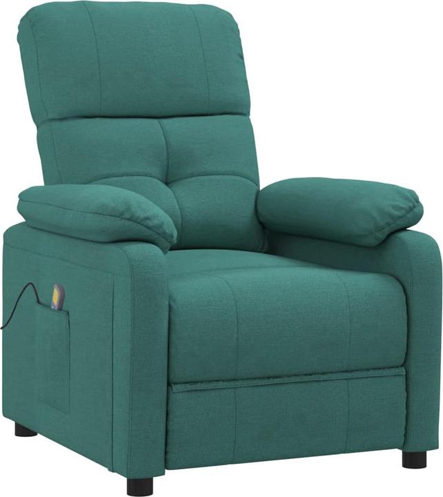 VidaXL Massagesessel Fernsehsessel Relaxsessel Liegesessel Dunkelgrün Stoff