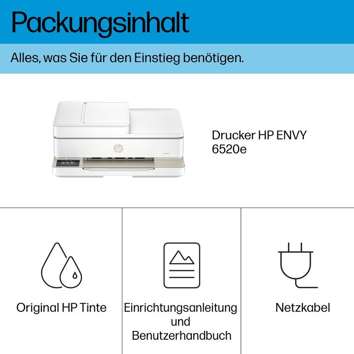 Nutritional values and ingredients HP Envy 6520e All-in-One-Drucker, Thermal Inkjet, Farbdruck, 4800 x 1200 DPI, Farbkopieren, Farbscan (Colour)