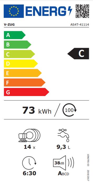 Label énergétique V-Zug AdoraSpülen V4000