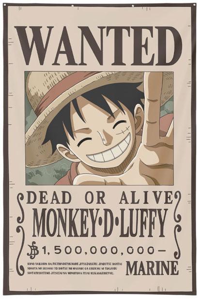Actual product image Lyo Wall Decor One Piece Monkey D.Luffy Wanted 125x85cm (125 x 85 cm)