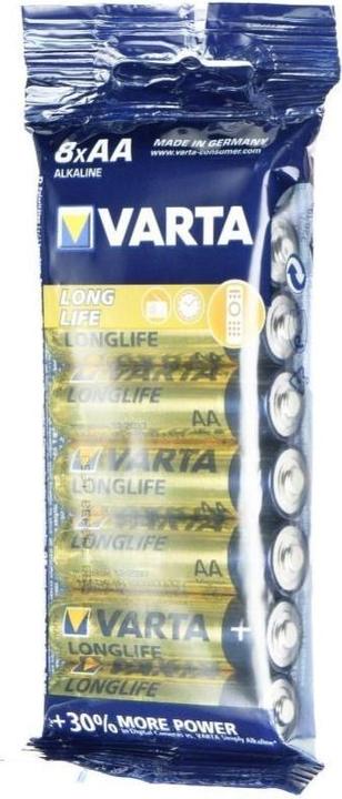 Produktbild Varta 1x8 Longlife AA LR 6 Folienverpackung (8 Stk., AA, 2800 mAh)