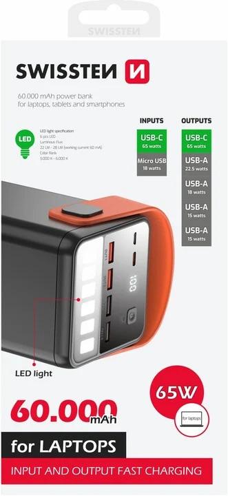 Image du produit Swissten Power Line (60000 mAh, 65 W, 222 Wh)