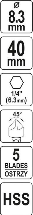 Actual product image Yato Countersink 6.3 - 20.5 mm (8.3 mm)