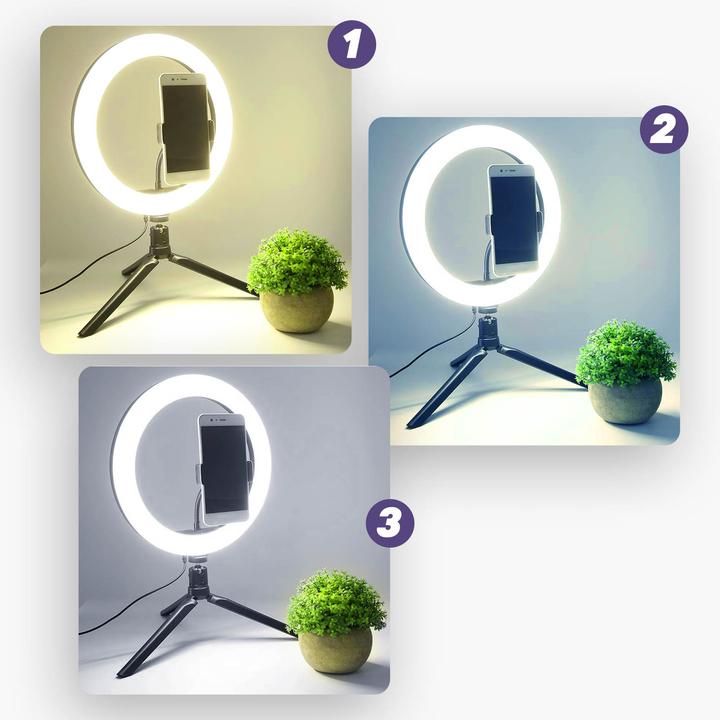 Produktbild Akashi Ringlicht + Smartphone-Halterung und Stativ (Ringleuchte)
