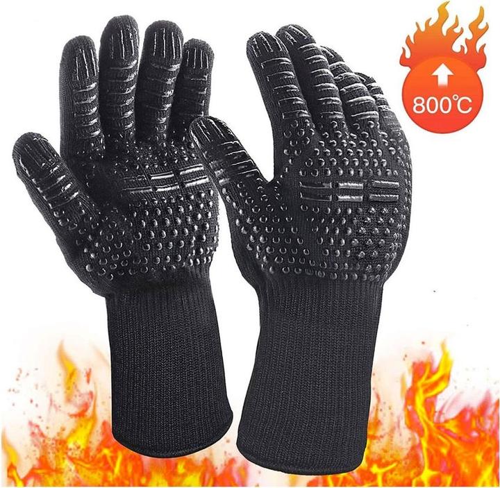 Image du produit Werkstein Gants de barbecue résistants à la chaleur BBQ (Fibres aramides, silicone résistant à la chaleur)