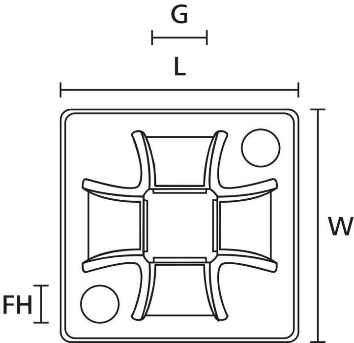 Immagine prodotto HellermannTyton Q-mount 30 x 30 mm (30 mm, 100 pz.)