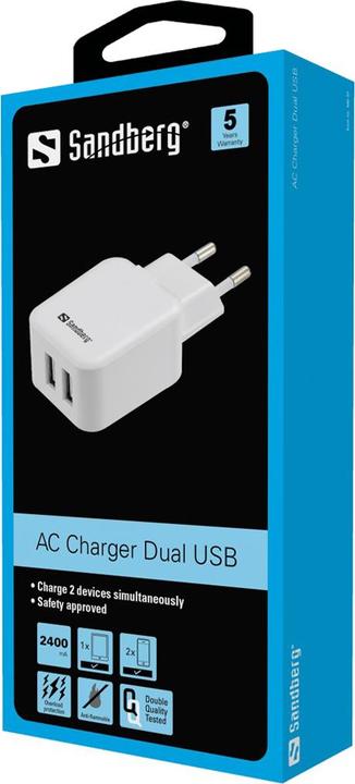 Produktbild Sandberg AC Charger Dual USB 2.4+1A EU