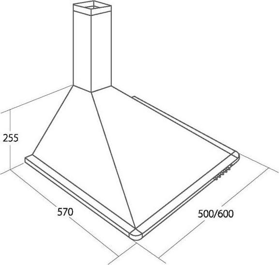 Actual product image Akpo WK-5 ELEGANT TURBO 60 INOX Extractor Hood Wall Mounted Stainless Steel ³/h (Wall hood)