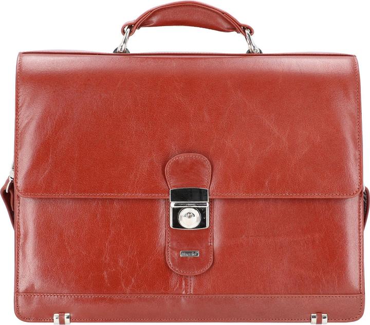 Actual product image Alassio 47124 - Briefcase MOCCA, genuine leather, approx. 38 x 30 x 16 cm, cognac (15")
