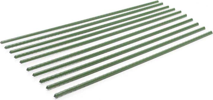 Actual product image Toboli 10x Plant Support Stakes Green 60cm Ø8mm Metal Plastic for Tomatoes and Climbing Plants (0.80 cm, 0.80 cm)