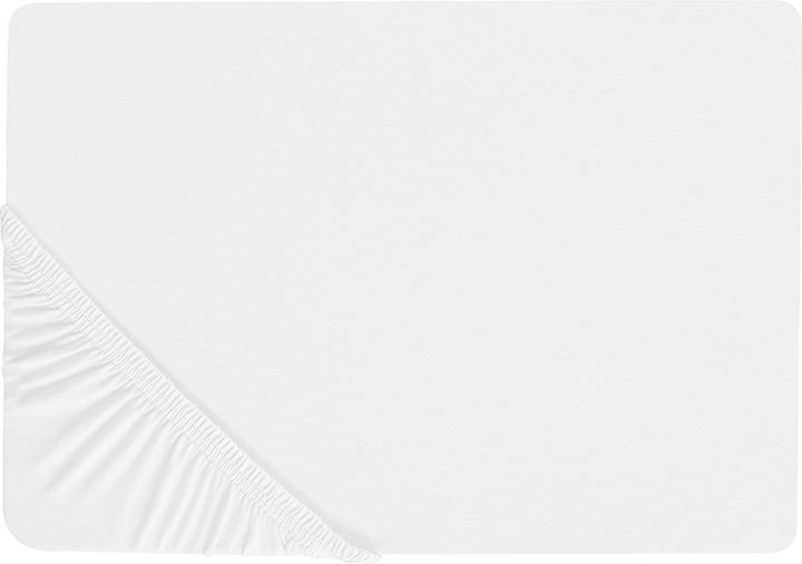 Beliani Spannbettlaken Baumwolle weiss 160 x 200 cm JANBU (160 x 200 cm)