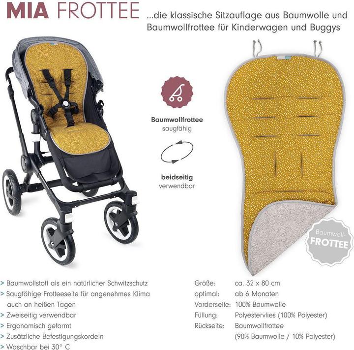 Image du produit Liebes von Priebes Sitzauflage Mia für Kinderwagen und Buggys Frottee