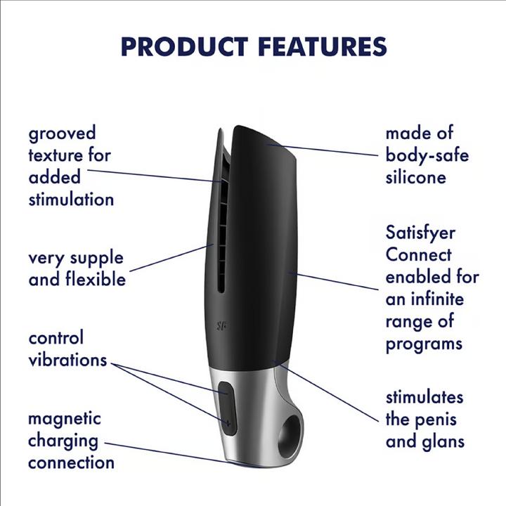 Actual product image Satisfyer Power Masturbator - Black / Silver