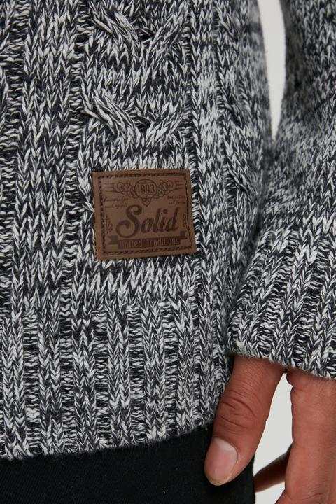Image du produit Solid Pankraz Pull En Grosse Maille À Col Camionneur Pull-Over Pour Homme 100% Coton Imprimé (S)