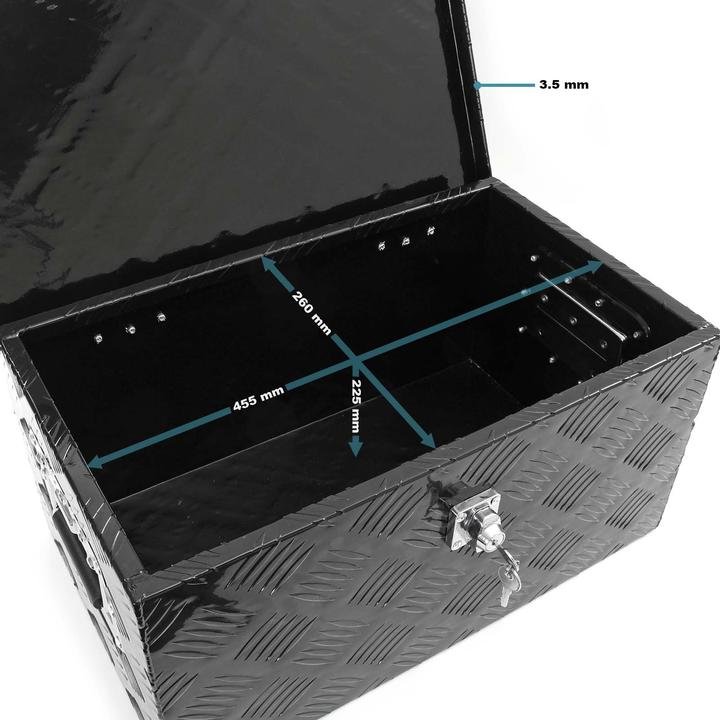 Produktbild XPOtool Werkzeugbox Alu 50,8x30,5x24cm Schwarz Transportbox Werkzeugkiste Alubox