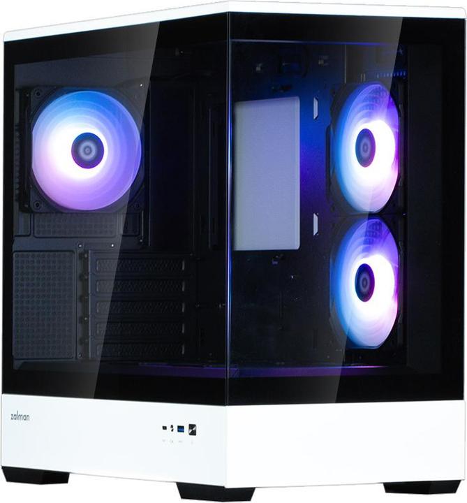 Actual product image Zalman GHE P30 micro-ATX case Tempered Glass Panoramic View - Black/White (mATX, Mini-ITX)