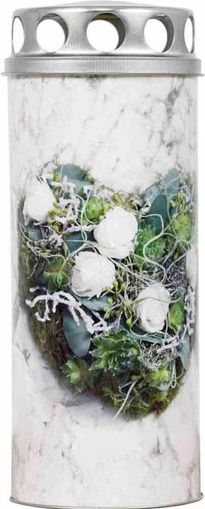 Produktbild Jeka Grablicht Paperlight "Herz Rosen" aus Zellstoff, Ø 6,5x16 cm (15 Stk.)