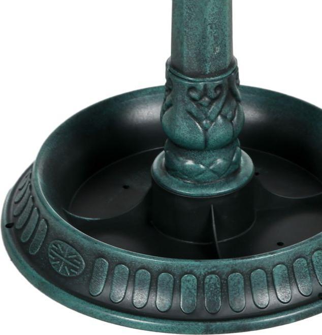 Actual product image Swisshandel24 Vogeltränke Stehend, Vogelbad aus Kunststoff, frostsicher Vogelbecken Dunkelgrün