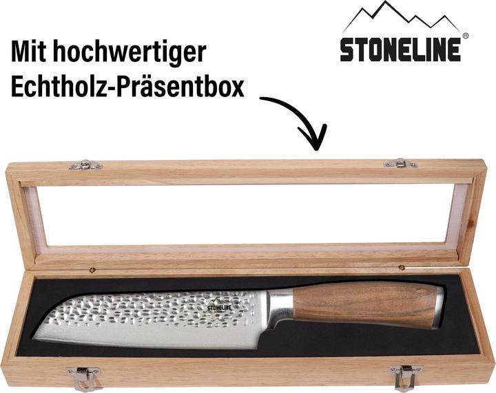 Produktbild Stoneline Hammerschlag Santokumesser 30,5 cm, aus Damaszenerstahl (16.50 cm)