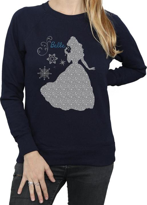 Actual product image Disney Princess Womens/Ladies Belle Christmas Silhouette Sweatshirt (XXL)