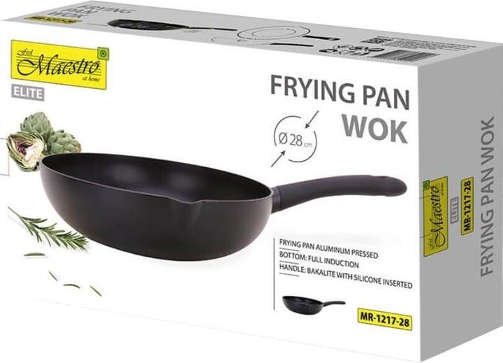 Actual product image Maestro Patelnia/Wok Marble 28cm MR-1217-28 (28 cm, Frying pan, Wok, Aluminium, Stainless steel)