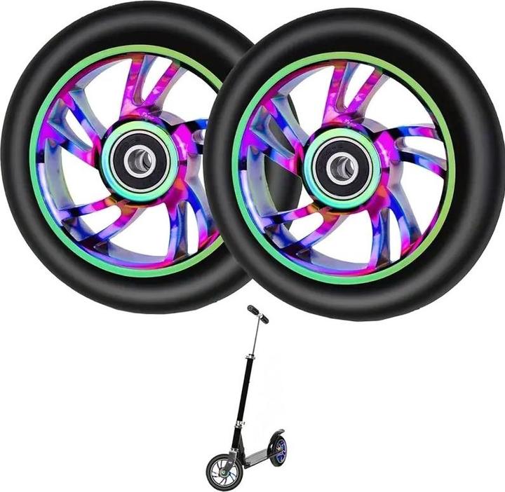 Graw Jump Ramps 2 Stück Performance Scooter Räder 100mm, Metallic Colorful