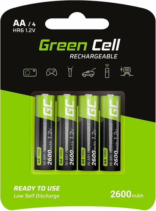 GreenCell Batteria ricaricabile - 1,2 V (4 pz., AA, 2600 mAh)