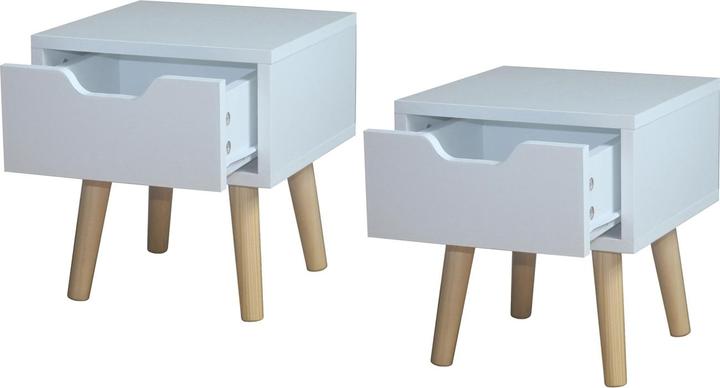 Produktbild HTI-Living Nachtschrank 1 Schublade 2er Set Thekla Weiss