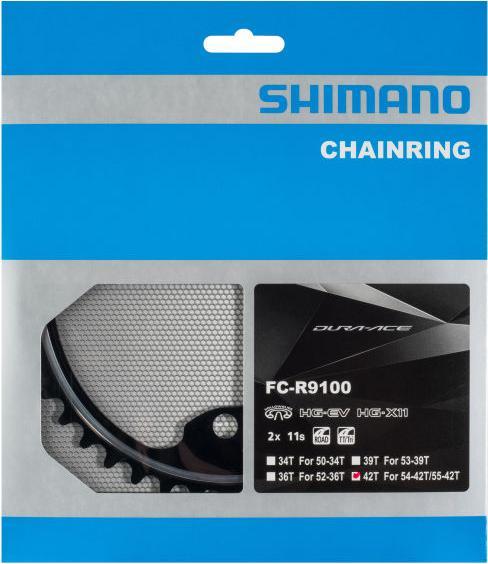 Actual product image Shimano Dura Ace FC-R9100 chainrings (42)